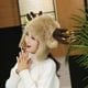 thumbnail image 2 of Sombrero de cuerno de alce navideño de piel sintética, calentador esponjoso de felpa, gorros con orejeras de invierno, gorra de cazador, sombreros rusos a prueba de viento para exteriores, NEGRO, 2 of 4