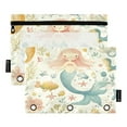thumbnail image 2 of Ckdifva Mermaids Seaweed Pencil Pouch 3 Ring Zipper Pencil Case Binder Pockets Clear Top Cosmetic Bag 2 Pack, 2 of 6