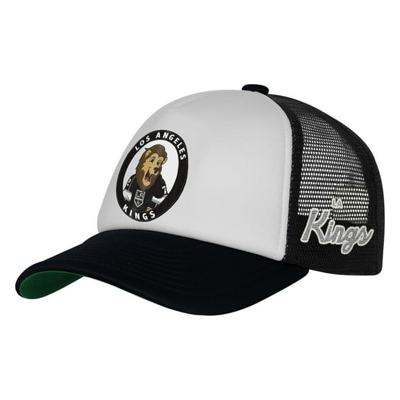 Youth Mitchell & Ness White Los Angeles Kings Mascot Adjustable Trucker Hat