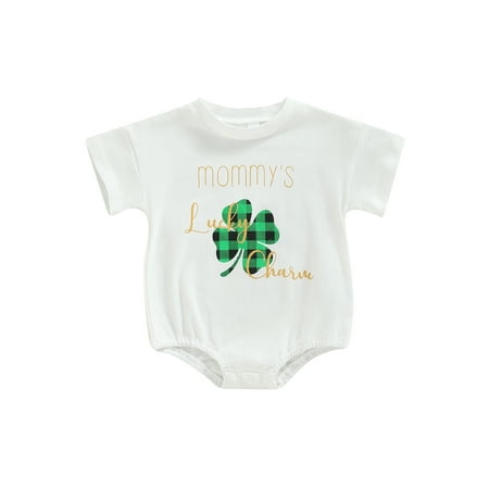 

Genuiskids Newborn Baby Girls Boys T Shirt Romper Short Sleeve Letter Print Bodysuit Tops Overszied Crewneck One Piece Infant Clothes