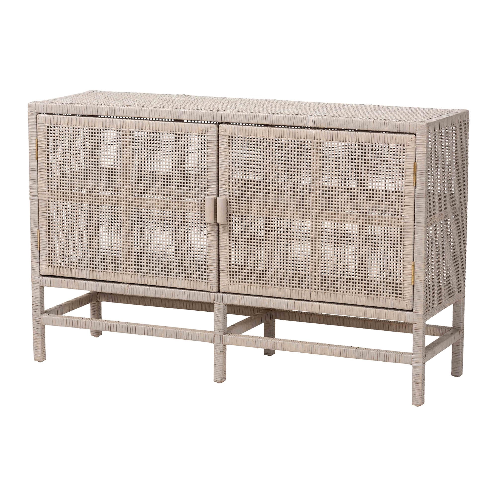 bali & pari Vivan Boho Storage Cabinet, 2-Tier, Horizontal, French Grey