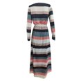 thumbnail image 4 of ZHOGXU Women's Dress Long Sleeve V Neck Striped Print Drawstring Fashion Comfortable Dresses With Pockets For Casual Daily Wear,Green,Xxxl, 4 of 5