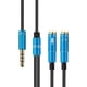 thumbnail image 3 of Cable adaptador divisor de audio para auriculares con micrófono de 3,5 mm (macho a hembra) para dispositivos electrónicos., 3 of 5