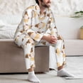 thumbnail image 7 of Naloa Cute Bee Gnome Men’s Pajamas Set - Long Sleeve Button Down Sleep Shirt and Pajama Bottoms Sleepwear Set-, 7 of 7
