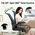thumbnail image 4 of ATHOPE Vanity Chair, Comfy Home Office Desk Chair for Girls, Swivel Make Up Chair, Computer Chair for Bedroom, Small Space, 4 of 7