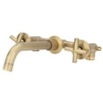 thumbnail image 1 of Water Faucet Copper Tap Double Cross Handle G1/2 Thread Concealed Installation for Bathroom Retro Style, 1 of 12
