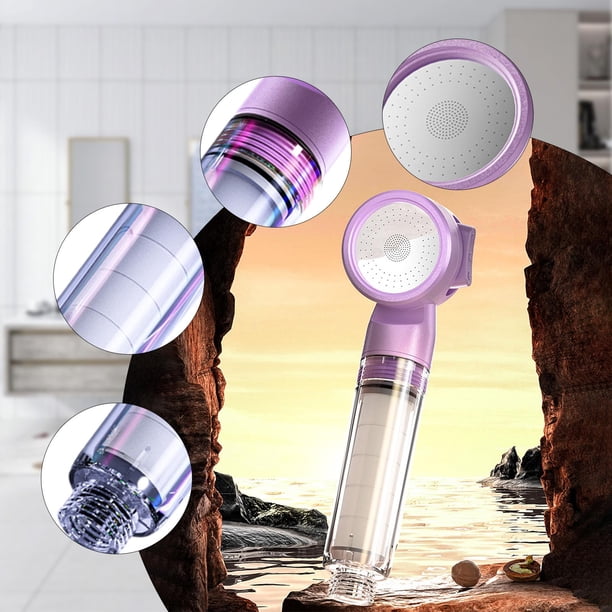 RECUERDA DEL BAÑO DEL BAÑO de DATADOR REMOLVA RESIDUAL PRESIÓN de AGUA FUGA PRESIÓN FUERTE Hoteles portátiles de viaje portátiles con filtro Púrpura