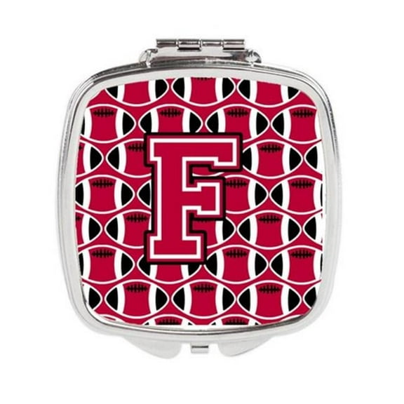 Letter F Football Crimson & White Compact Mirror