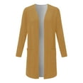 thumbnail image 4 of Fiaer Cardigans Sweaters for Women with Pockets Plus Size Long Sleeve Loose Fit Fashion Casual Open Front Tops Yellow XL, 4 of 4