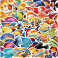 thumbnail image 1 of Paquete de pegatinas Animal, 50 unidades, coloridas, de vinilo PET transparente, 1 of 2