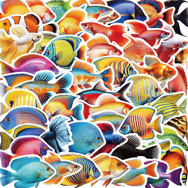 Paquete de pegatinas Animal, 50 unidades, coloridas, de vinilo PET transparente