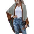 thumbnail image 4 of Mialoley Femmes Pull Ouvert devant, Couleur Bloc Batwing Manches Tricot Cardigan, 4 of 8
