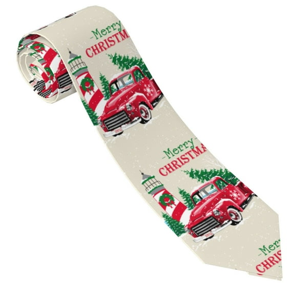 Gaeub Merry Christmas 1 Men's Classic Woven Jacquard Necktie Perfect for Weddings & Parties