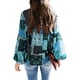 thumbnail image 5 of Camisa de mujer poliéster cuello plisado Minnieouse bohemia Verde S CBP137703, 5 of 6