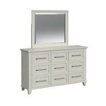 Picket House Furnishings Henrik Dresser and Mirror Set in Ivory