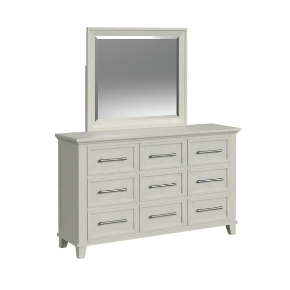 Picket House Furnishings Henrik Dresser and Mirror Set in Ivory