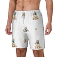 thumbnail image 2 of Uemuo Rabbit Blowing Dandelions Pattern Mens Swim Trunks Quick Dry Board Shorts with Mesh Lining, Stretch Beach Shorts Quick Dry No-Chafing Board Shorts-Large, 2 of 9