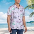 thumbnail image 5 of Kll Men'S Hawaiian Shirt Short Sleeve Button Down Beach Shirts-Purple Butterfly, 5 of 8