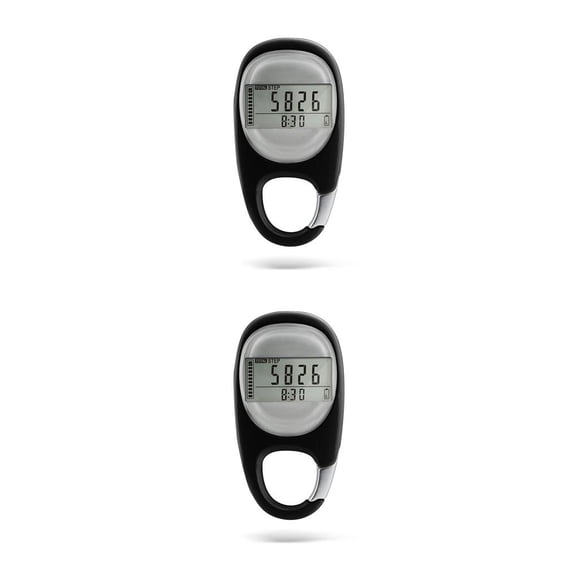 Advancent Podómetro de inducción para caminar con pantalla Digital, contador de pasos de ejercicio, conteo de calorías deportivas para correr Negro 2piezas