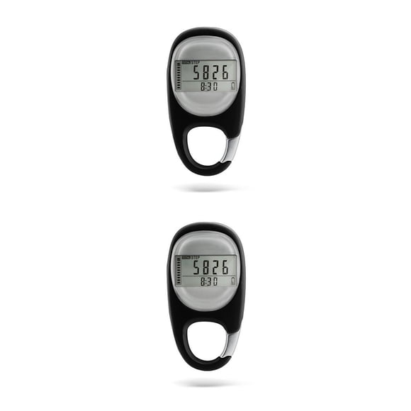 Greeniant Podómetro para caminar con pantalla digital 3D con clip Ejercicio Contador de pasos Calorías deportivas para correr al aire libre Jogging Negro 2piezas Greeniant CBP375792