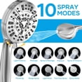 thumbnail image 5 of Shower Head with Handheld Spray Combo,High Pressure Dual Double Rain Shower Head with Handheld 10-Mode 78" Hose Chrome, 5 of 14
