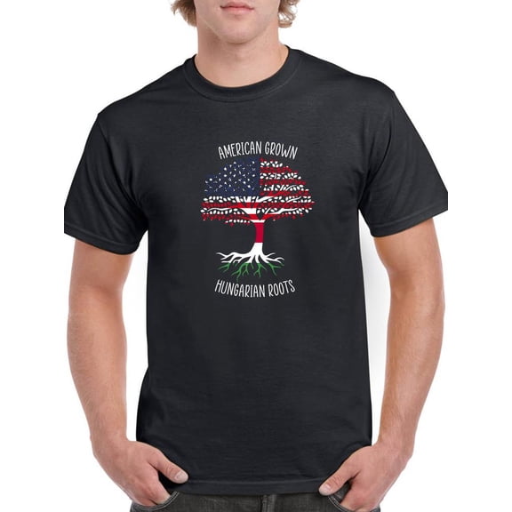 American Grown Hungarian Roots T-Shirt Men -Smartprints Designs, Male 5X-Large