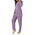 thumbnail image 4 of Conjuntos de lounge para mujeres INSPIRE CHIC, camisetas de manga larga con pantalones, conjuntos de pijama XL púrpura, 4 of 6