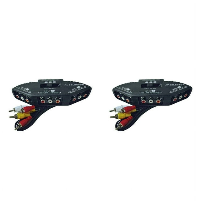 2X 3-Way Audio Video AV Switch Box Splitter Switch W/ Cable for TV X-Box DVD Player Devices Switch