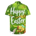 thumbnail image 5 of ZRGHAOYLQ Mens Easter Shirts Funny Bunny Graphic Tee Plus Size Short Sleeve Button Down Shirt Summer Beach Fashion Happy Easter Tops, 5 of 6
