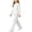 White, variant on QTBIUQ Girls 2PC Polka Dot Fall Set Ruffle Trim Sweatshirt and Elastic Waist Straight Pants Outfit Set