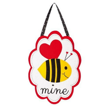 Evergreen Bee Mine Valentine Outdoor-Safe Felt Door Decor