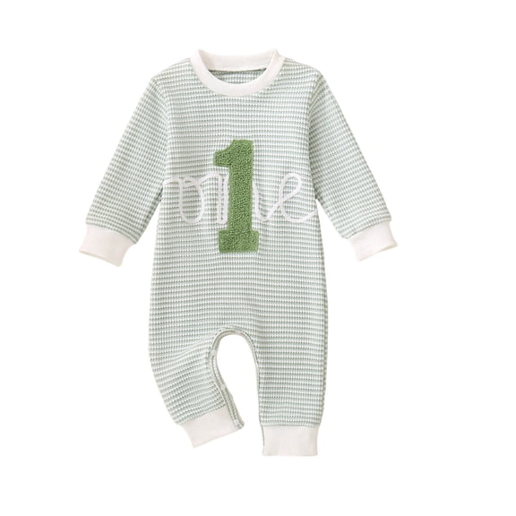 eczipvz Toddler Romper Newborn Baby Boy Girl Matching Outfits Romper Jumpsuit Long Sleeve Bodysuit Fall Clothes Green,12-18 Months
