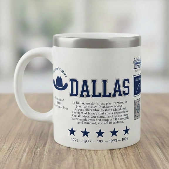 Texas Spirit Commemorative Ceramic Mug - Vintage City Series (11 oz) - Dallas Limited Edition