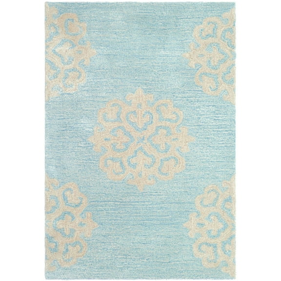 SAFAVIEH Soho Maui Geometric Wool Area Rug, Turquoise/Yellow, 2' x 3'
