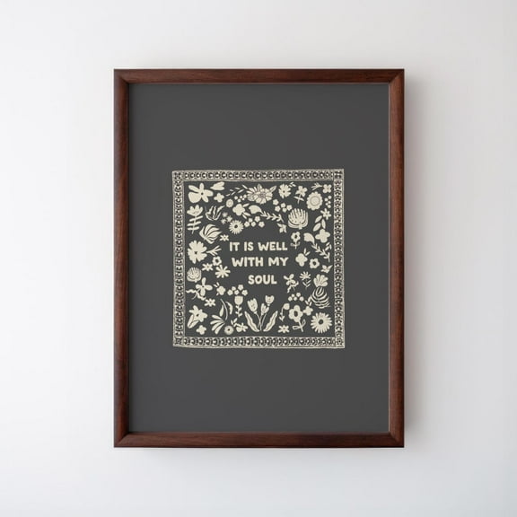 It Is Well With My Soul Vertical Illustration Print, Trendy Decor, Christian Art Wall Art, Modern Wall Decor For Living Room, 8x12 UNFRAMED