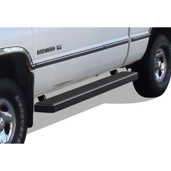 1998-2001 Dodge RAM 1500 Quad Cab 1998-2002 RAM 2500/3500 Quad Cab 1994-2001 RAM 1500 Club Cab 1994-2002 RAM 2500/3500 Club Cab Black Finish 6 Inch Door-Door Side Bar Side Step Running Board