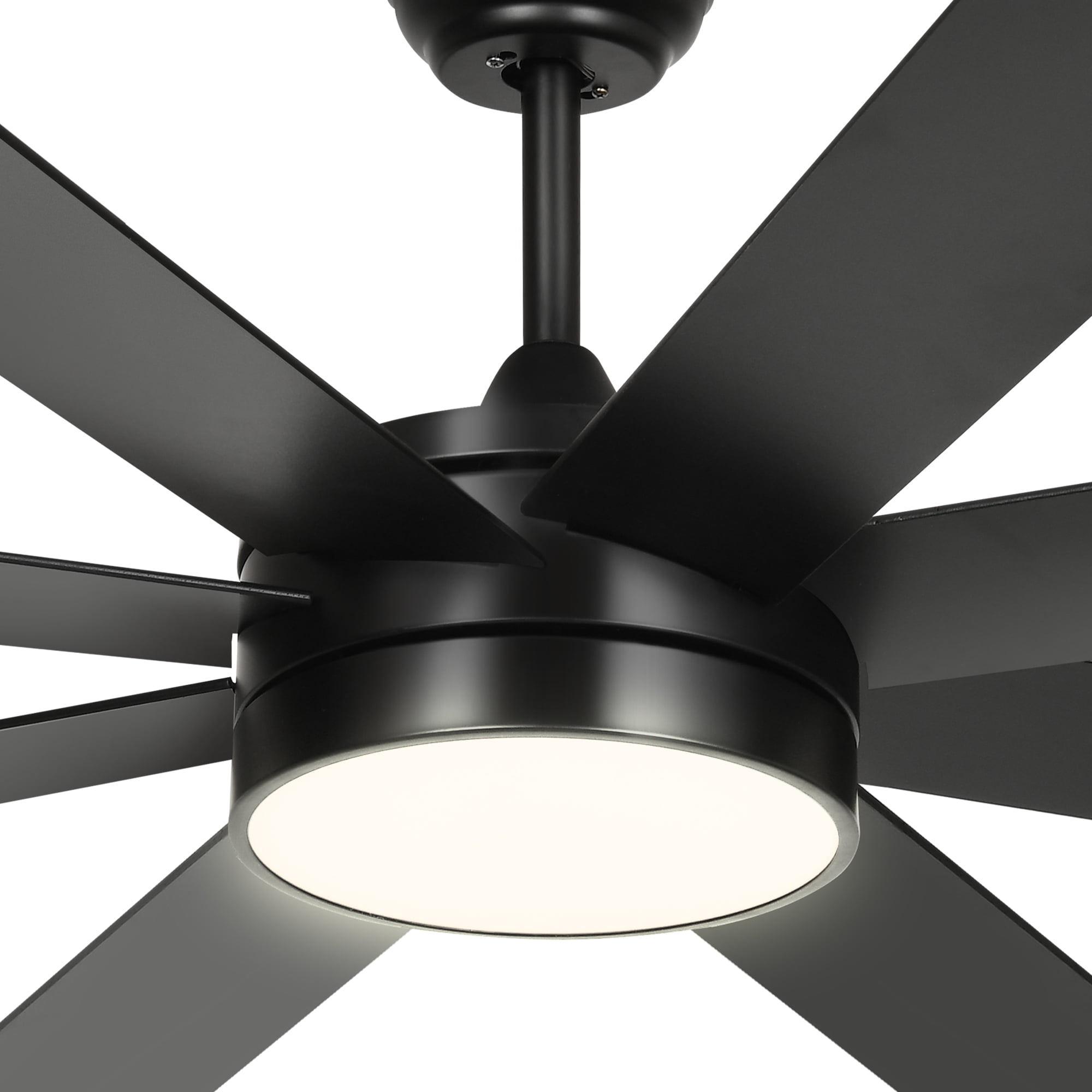 Dextrus 60'' Modern Black Ceiling Fan Light Remote Control Smart App Compatible with Alexa