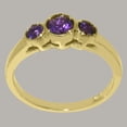 thumbnail image 3 of LBG British Made Classic Solid 10k Yellow Gold Natural Amethyst Womens Anniversary Ring - 33 size options - Size 5.25, 3 of 6
