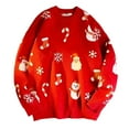 thumbnail image 2 of Atogsazn Men's Christmas Knitted Cotton Sweater Oversized Long Sleeve Pullover Sweaters Soft Winter Tops Clothing Outerwear 03-Red XXL Fashion, 2 of 6