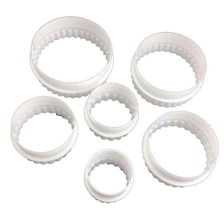 6pcs Round Tooth/Flat Fondant Cutter Cake Mold Fondant Cupcake Decorating Tools Decorating Tools Chocolate Gumpaste Mold