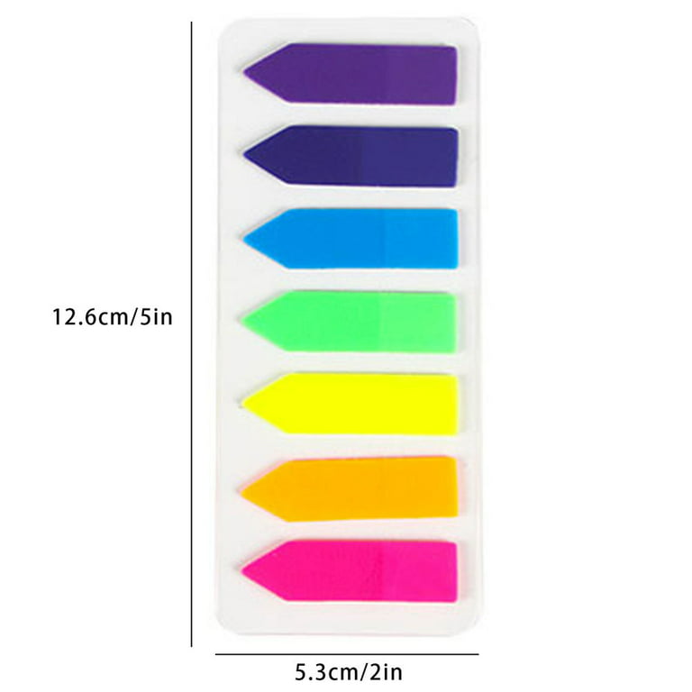 Cute Transparent Sticky Notes Page Markers,2100Pcs Fluorescent Sticky Index  Tabs with Arrow and Rectangle Designs,Label Stickers, Sticky Tabs Self  Adhesive Clear See Through Page Tab 