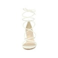 thumbnail image 5 of BLISSFUL STEP Valentine's Women's Shoes Open Toe Lace Up Block Heel Strappy Heels White 7, 5 of 7