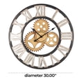 thumbnail image 4 of DecMode 30" Brown Metal Gear Wall Clock, 4 of 15