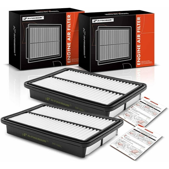 A-Premium 2-PC Engine Air Filter Compatible with Mazda Vehicles - 3 (2012-2018), 3 Sport (2012-2018), 6 (2014-2021), CX-5 (2013-2023) - L4 2.0L 2.5L - Naturally Aspirated Only