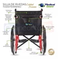thumbnail image 4 of Silla De Ruedas De Lujo Plegable Compacta Todo Terreno Medical Store Rojo Medical Store SR809FRMS, 4 of 8