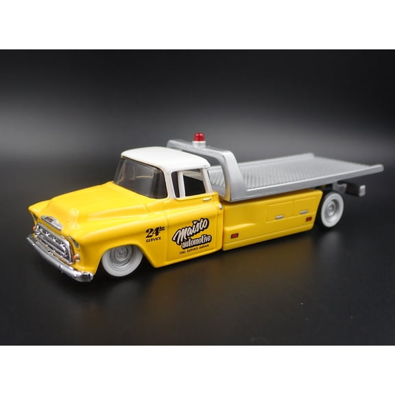 Open Box 1957 CHEVY CHEVROLET FLATBED RAMP TRUCK TOW TRUCK 1:64 SCALE DIECAST MODEL CAR