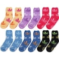 thumbnail image 2 of 12 Pairs Fuzzy Socks Womens Girls Microfiber Cozy Soft Warm Fluffy Non-Skid Anti-Slip Gripper Bottom Slipper Socks for Home Hospital and Travel Leaves, 2 of 6