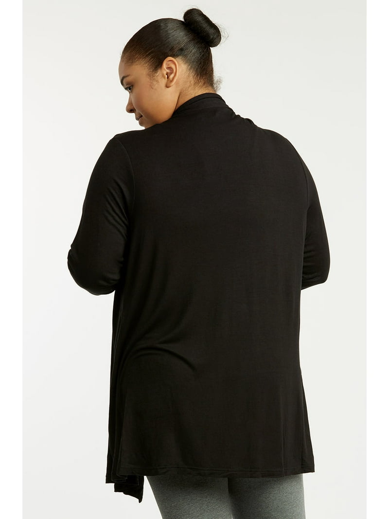 Sofra Women & Plus Size Lightweight Draped Open Front Rayon Summer