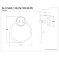 thumbnail image 2 of Kingston Brass BA1114PB Victorian 6-Inch Towel Ring, Polished Brass, 2 of 2
