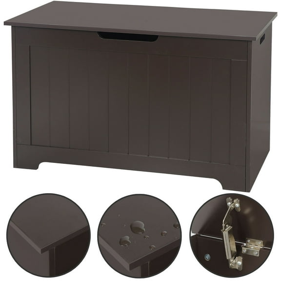 ZENSTYLE Lift Top Entryway Storage Toy Chest/Bench with 2 Safety Hinge, Wood Toy Box Brown